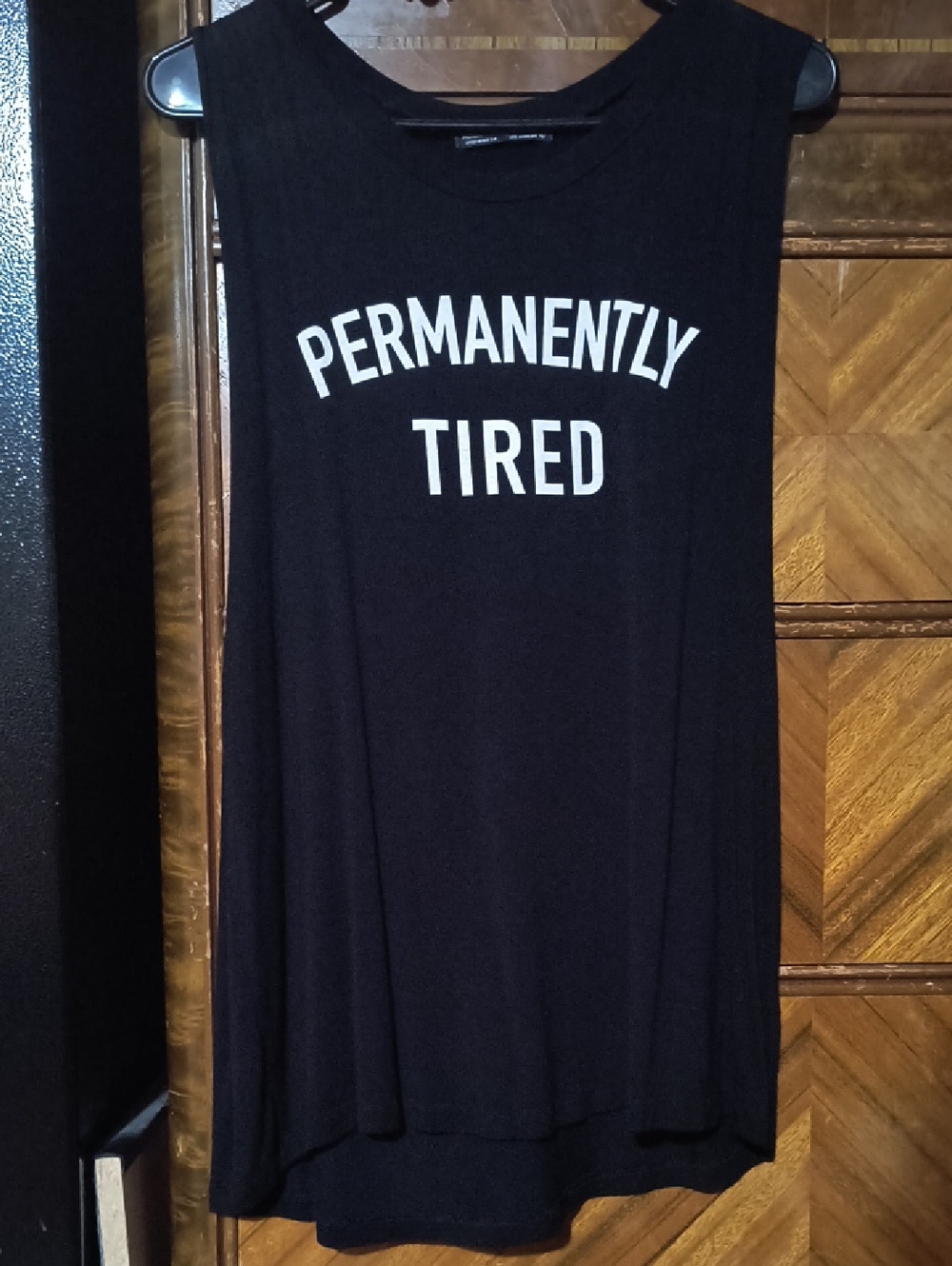 Permanently Tired Black Muscle Tee